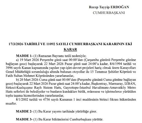 Ramazan Bayramı Marmaray Ücretsiz