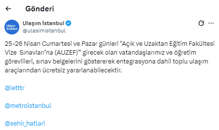 Auzef 25 Nisan Ücretsiz