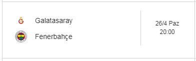 Galatasaray Fenerbahçe 26 Nisan