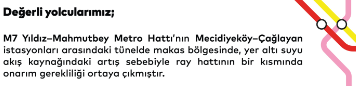 m7 Metrosu Arıza