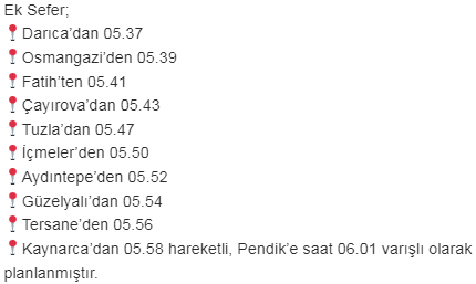 İstanbul Yarı Maraton Marmaray Ek Sefer